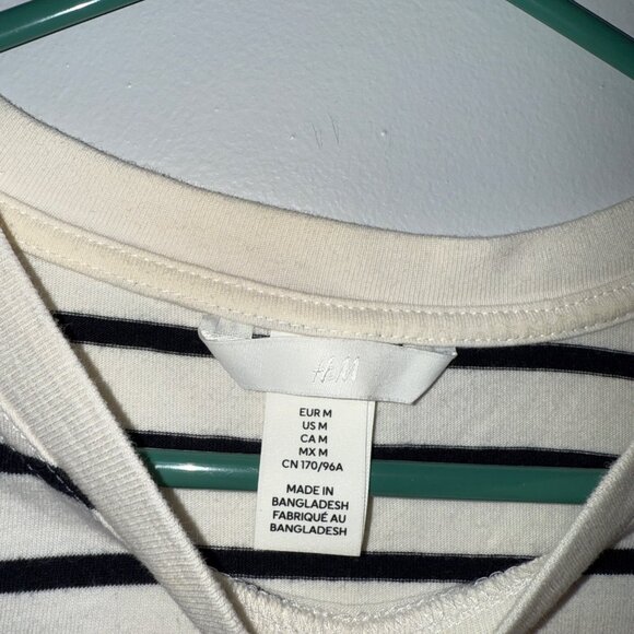 H&M Striped Short Sleeve T-Shirt Dress M Cotton - Picture 5 of 6